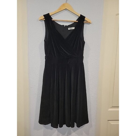 Grace Karin Dress Black Surplice Faux Wrap Zipper Sleeveless Romantic Goth Sz L - Picture 1 of 7